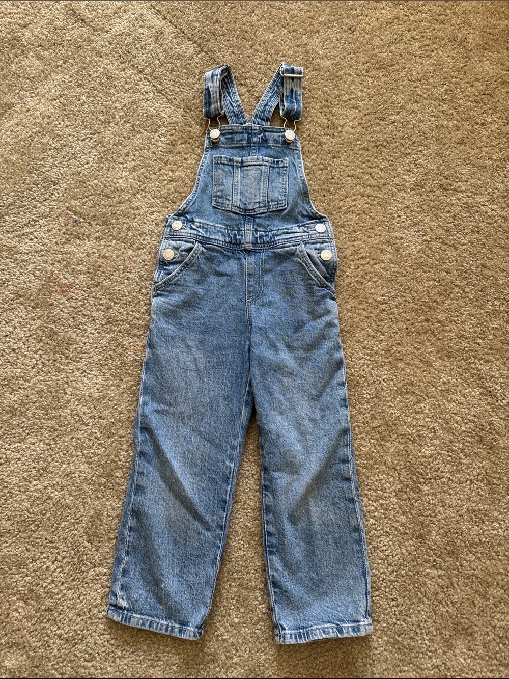 Kids Light Blue Denim Overalls with Front Bib Pocket